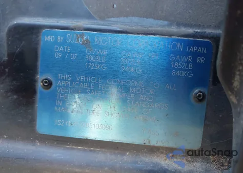 2008 Suzuki Sx4 Convenience/Touring z USA, uszkodzony, nr VIN JS2YB413985103080